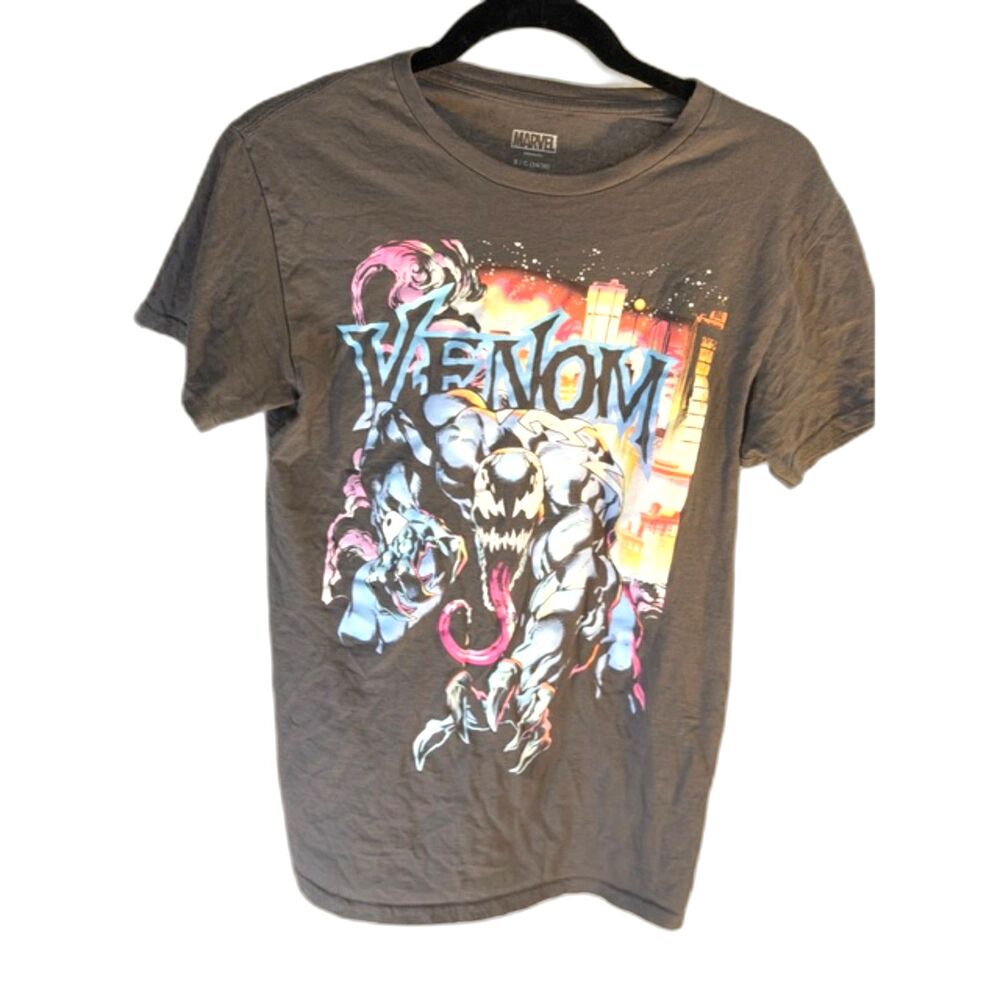 Marvel Venom Graphic T Shirt Gray Size Small